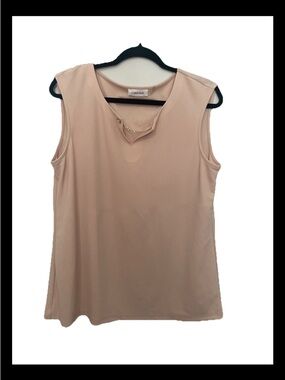 Women’s Calvin Klein Sleeveless Chain-Accent Tank Top in Blush